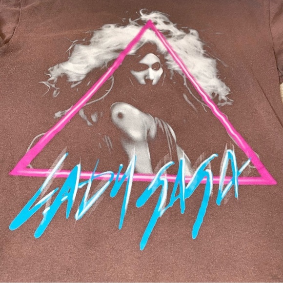 Lady Gaga ombre T-shirt graphic printed women's T-shirt SZ XS - Picture 6 of 7